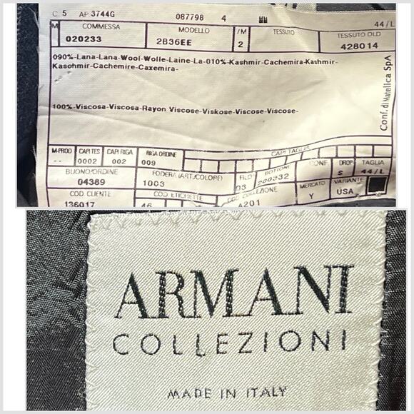 Armani Collezioni 44L 35x30 Gray Stripe Mens Wool Cashmere Flannel Finish Lux - Picture 16 of 16